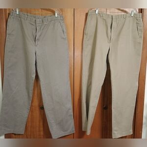 Bundle Of 2 L.L. Bean Mens Pants 40 Khaki Chino Flat Front Cotton Twill
